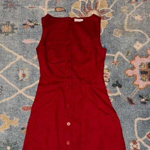 Reformation Red Button-Down Linen Mini dress